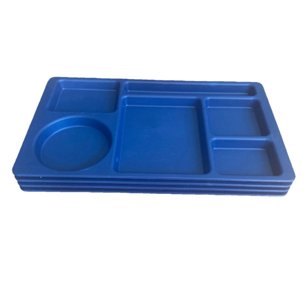 VTG Cambro School Cafeteria Trays Blue 915CP Set/4 Huntington Beach CA USA